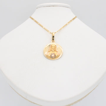 Gargantilla de Oro 14k Tejido 3x1 con Dije de Cristo mod. 11196