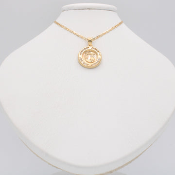 Gargantilla de Oro 14k Tejido Navaja con Dije Bautizo mod. 11201