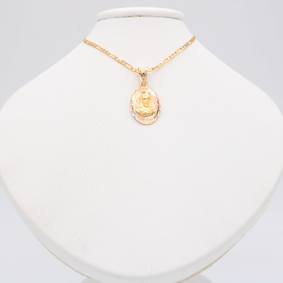 Gargantilla de Oro 14k Tejido 3x1 con Dije Florentino de Cristo mod. 11205