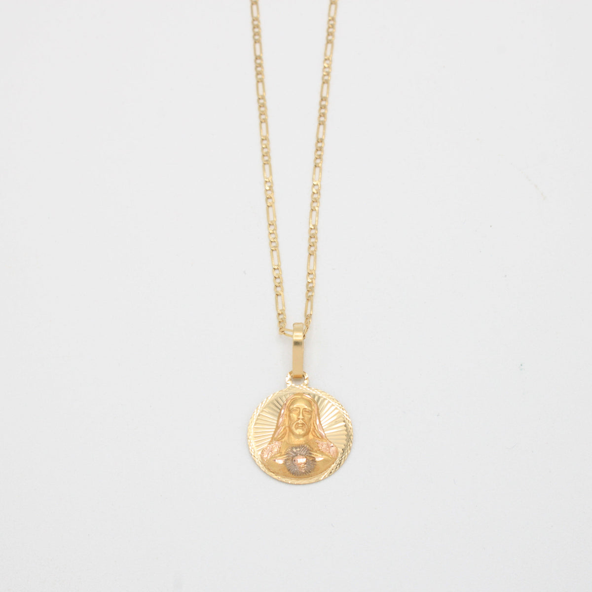 Gargantilla de Oro 14k Tejido 3x1 con Dije de Cristo mod. 11196