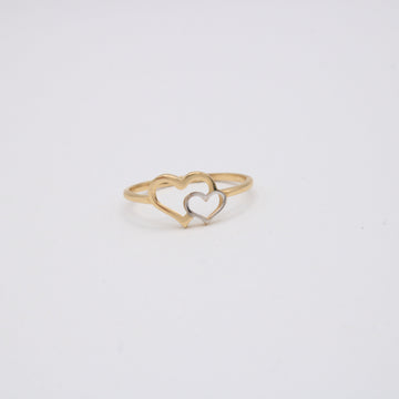Anillo de Oro 14k Con Diseño de Doble Tamaño Corazón mod.11215
