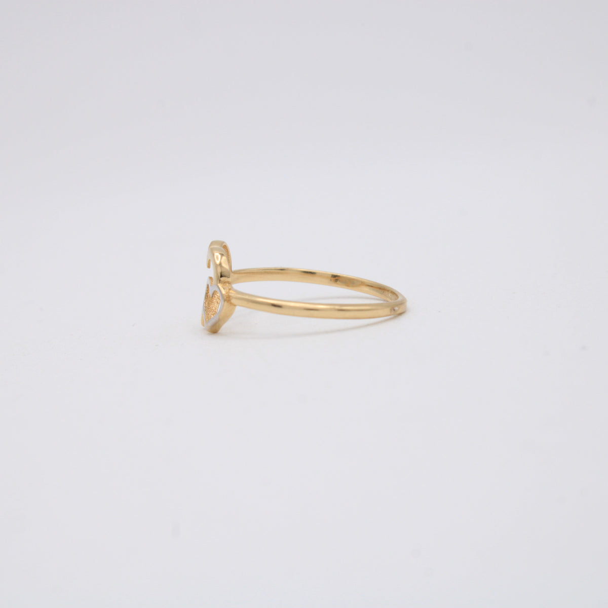 Anillo de Oro 14k Con Diseño de Doble Tamaño Corazón mod.11215