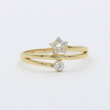Anillo de Oro 14k Diseño Abierto con Estrella y Zirconia Brillante mod. 10391