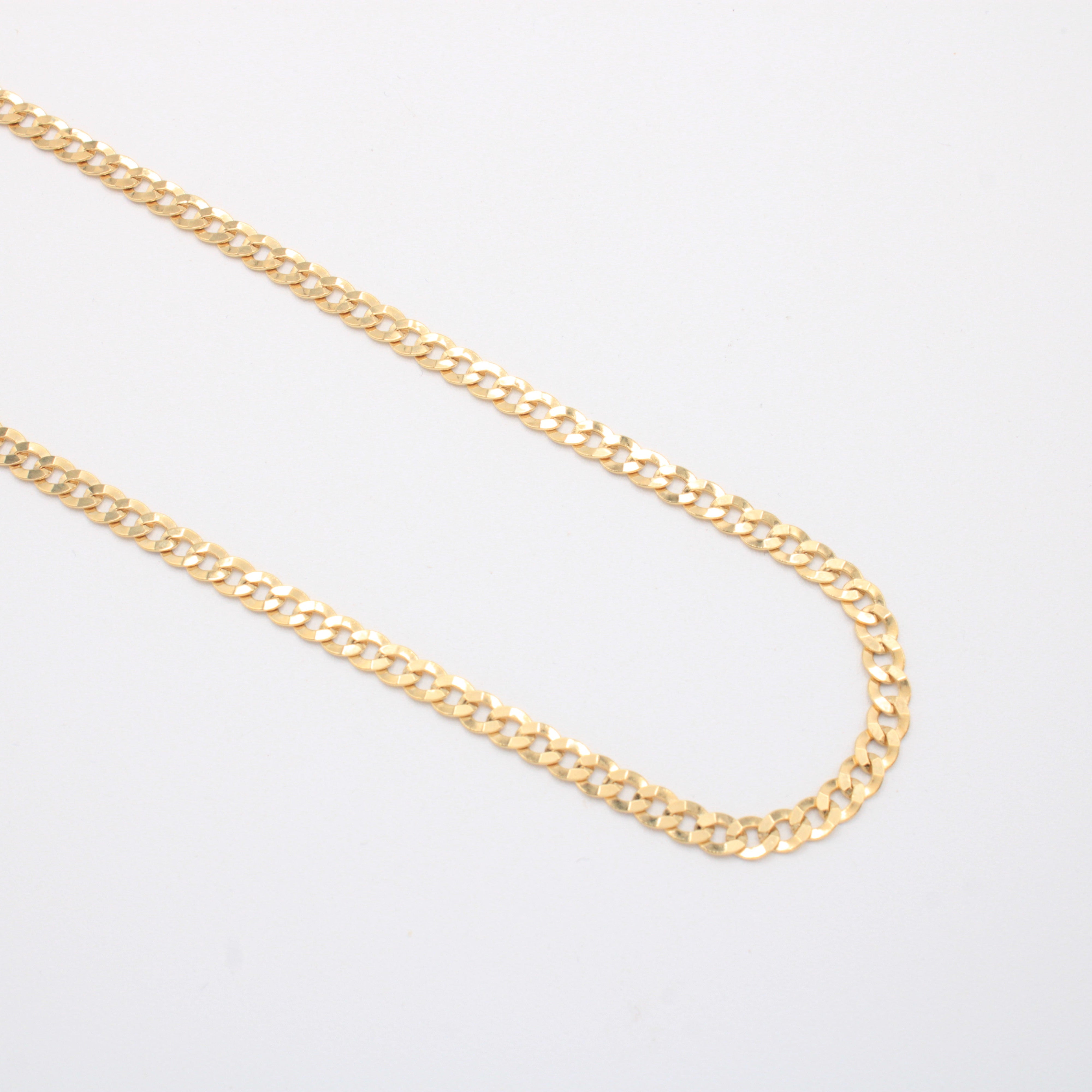 Cadena de 14k Barbada con Eslabones Diamantados mod. 10918