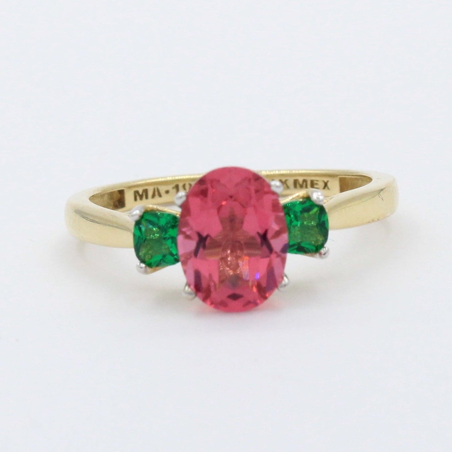 Anillo de Oro 14k Diseño de Rosa con Incrustado de Zirconias mod. 10396