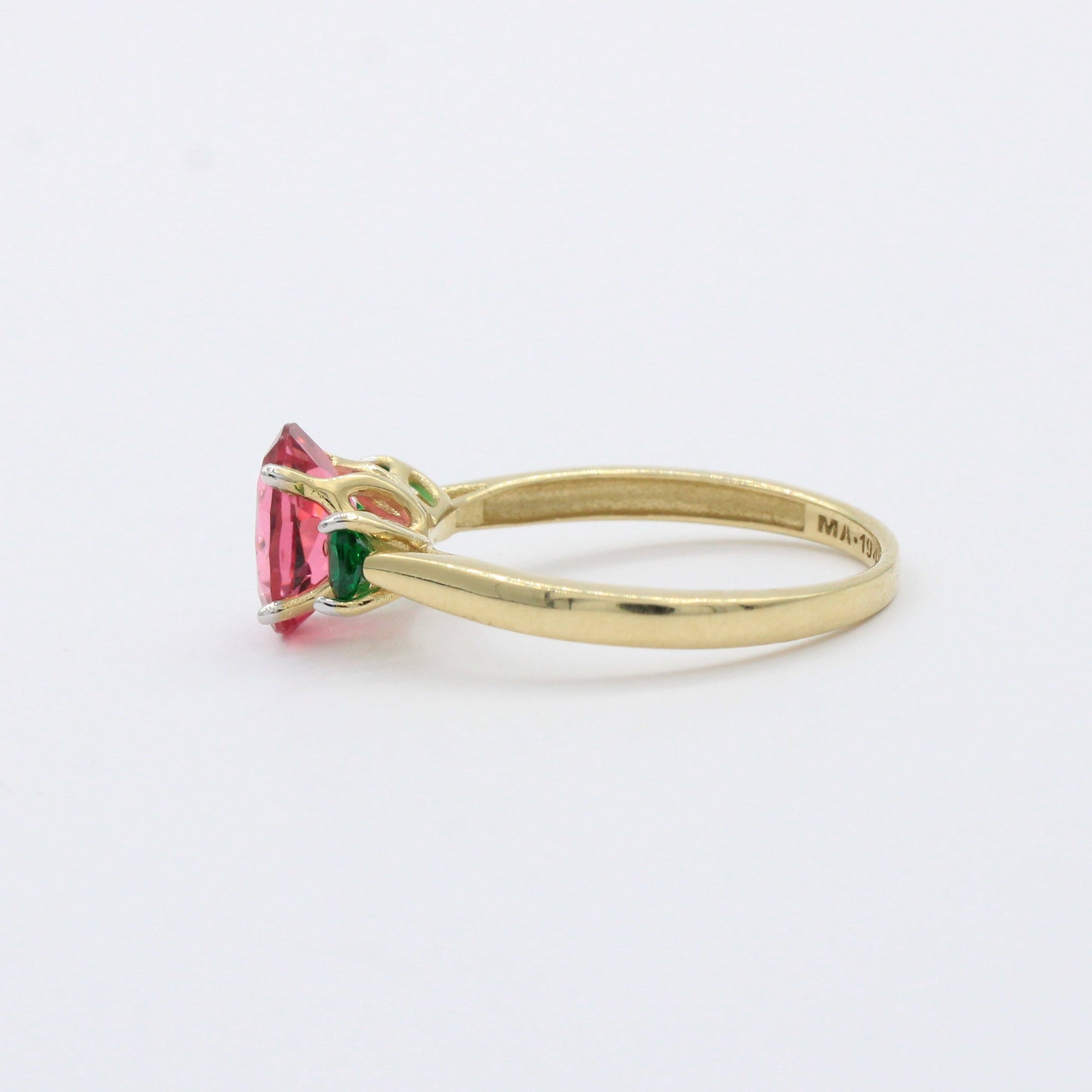Anillo de Oro 14k Diseño de Rosa con Incrustado de Zirconias mod. 10396