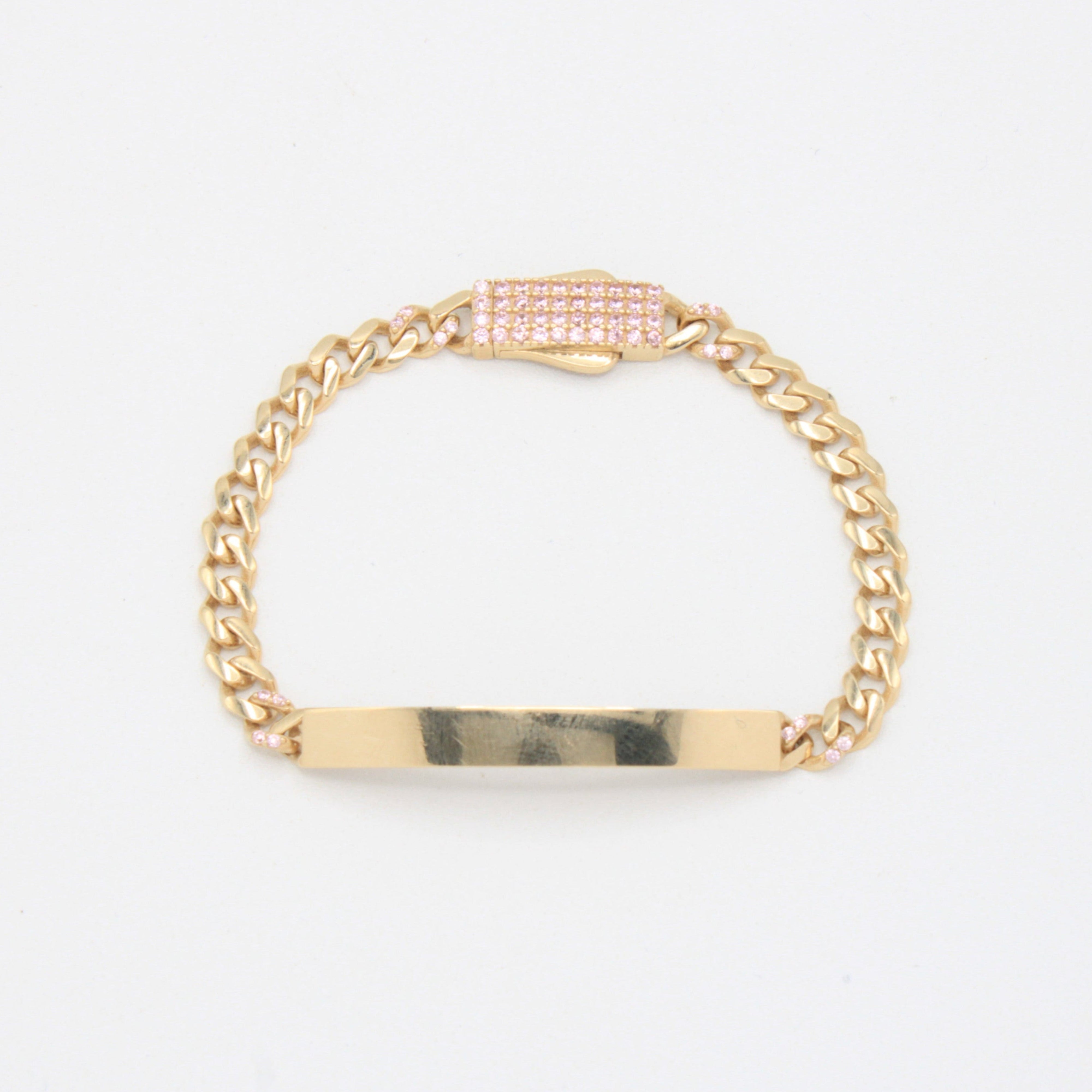 Esclava de Oro 14k para Niño con Zirconias Rosas mod. 10924