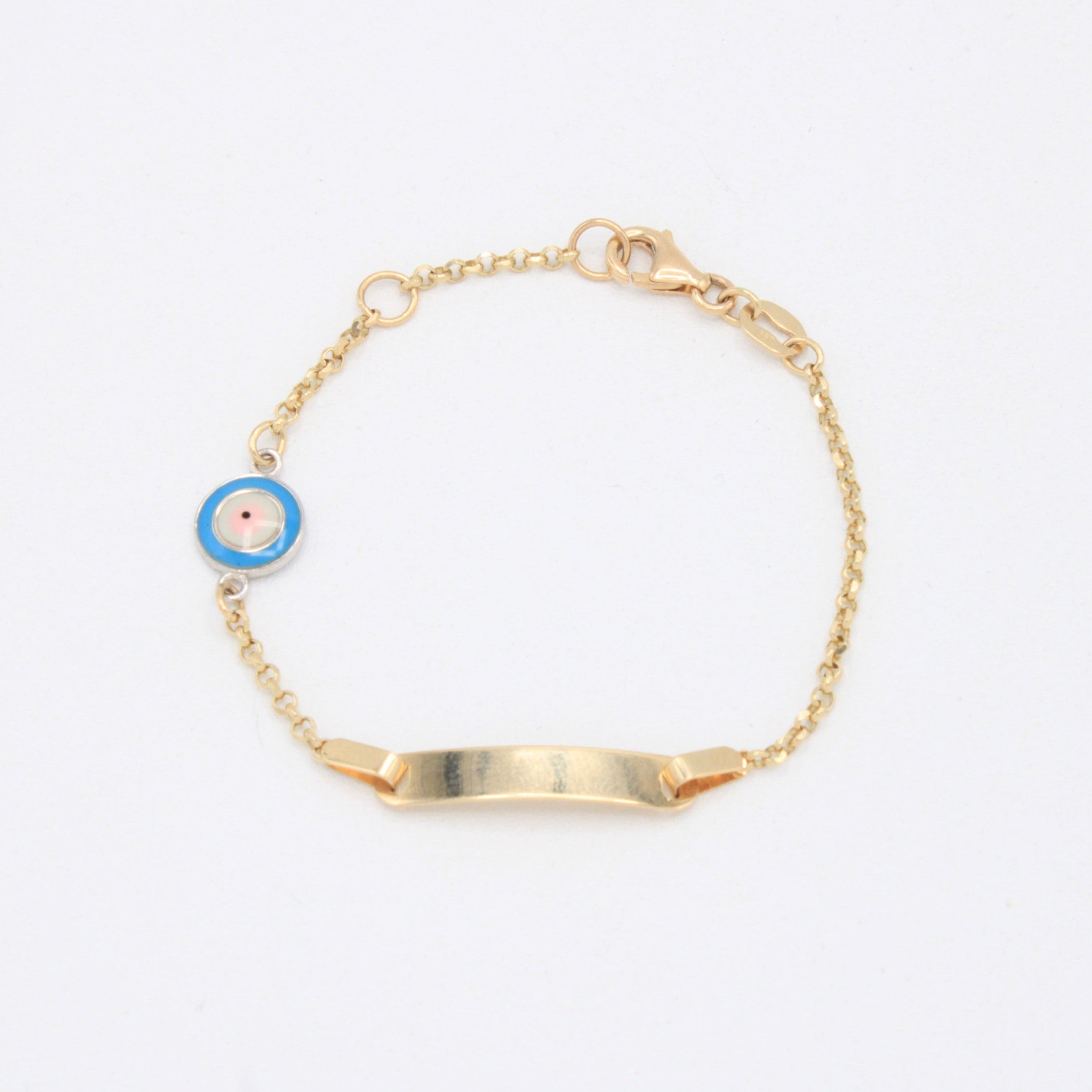 Esclava de Oro 14K para Niño Diseño Especial con Ojo Turco mod. 10925