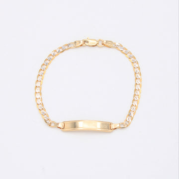 Esclava de Oro 14K para Niño Barbada con Diamantado mod. 10927