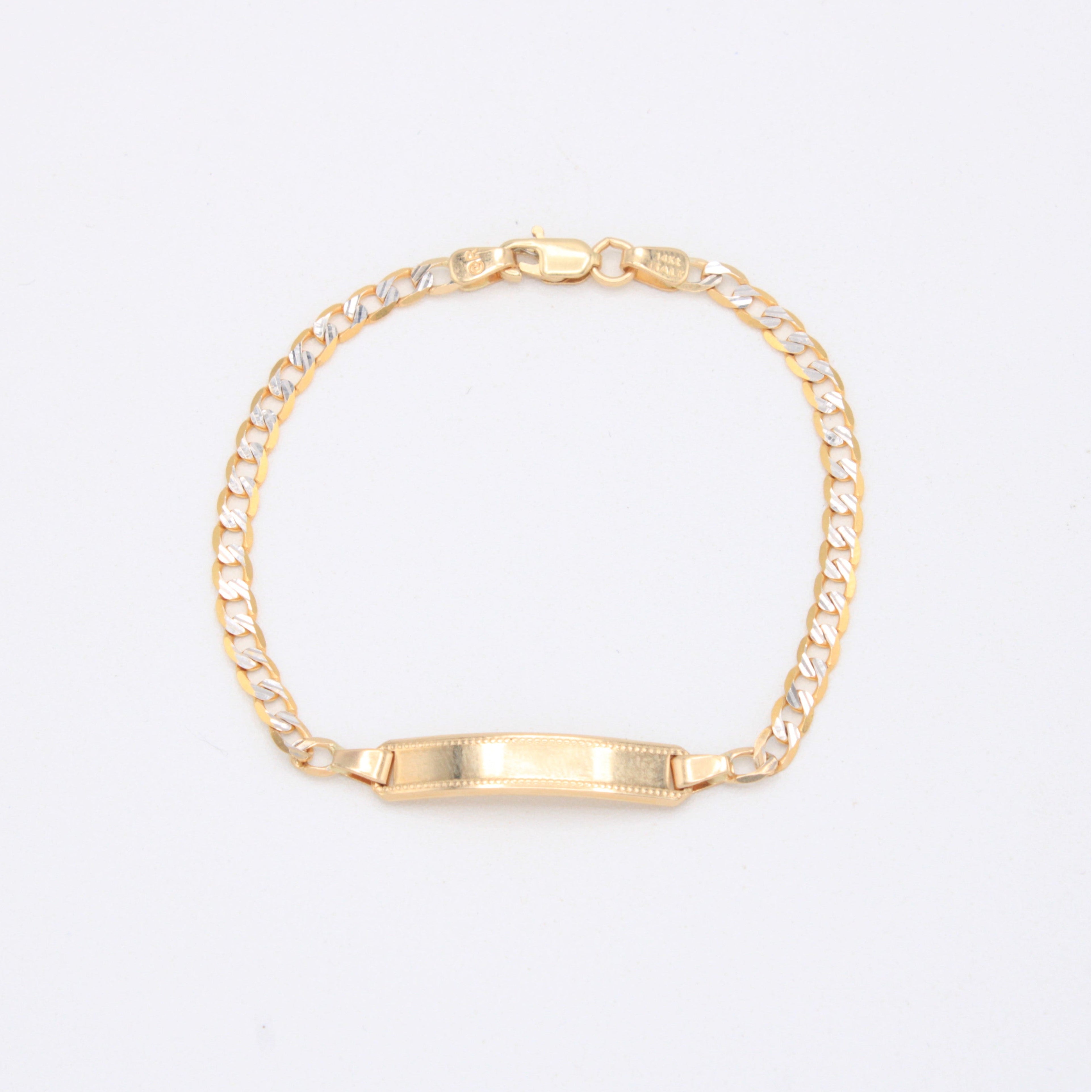 Esclava de Oro 14K para Niño Barbada con Diamantado mod. 10927