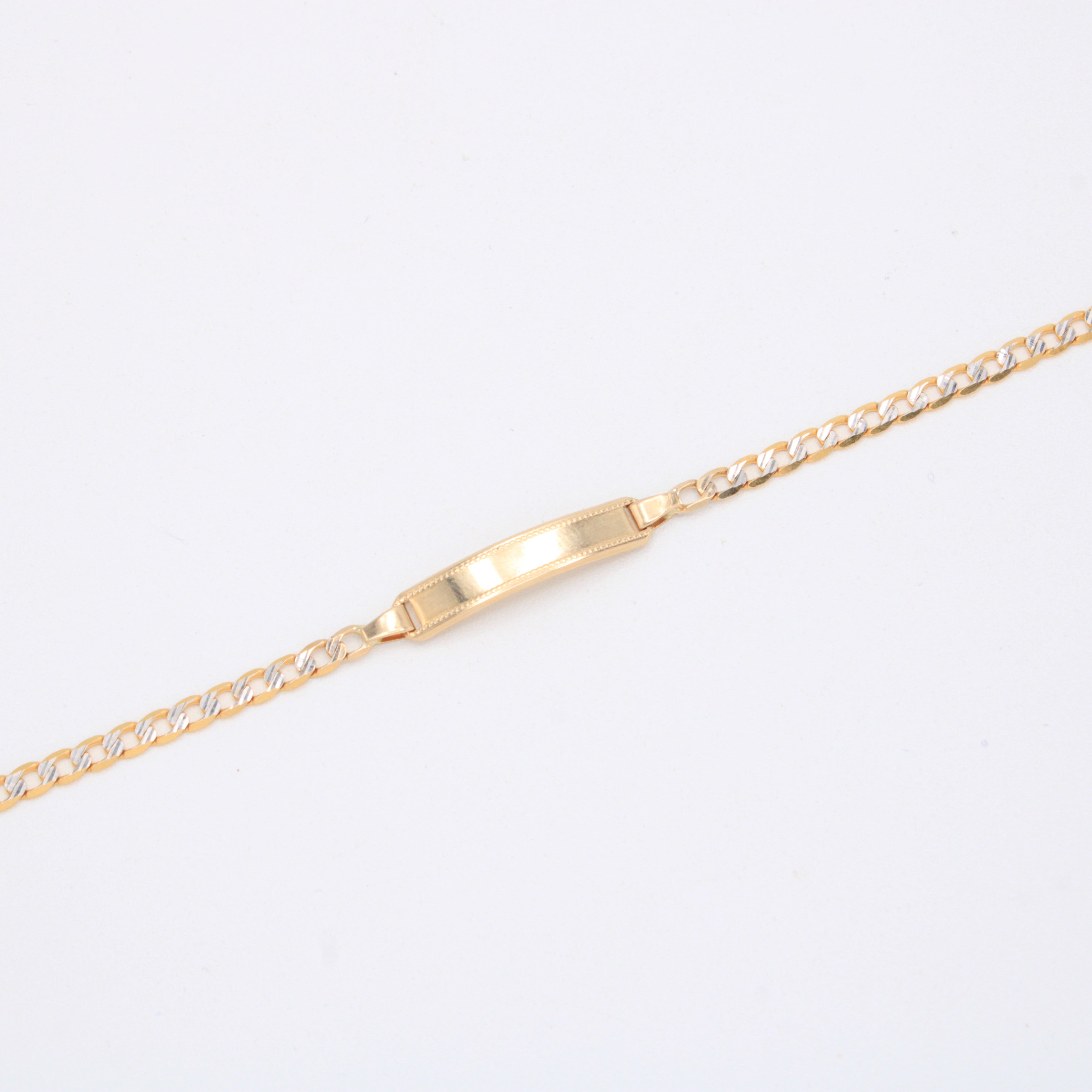 Esclava de Oro 14K para Niño Barbada con Diamantado mod. 10927