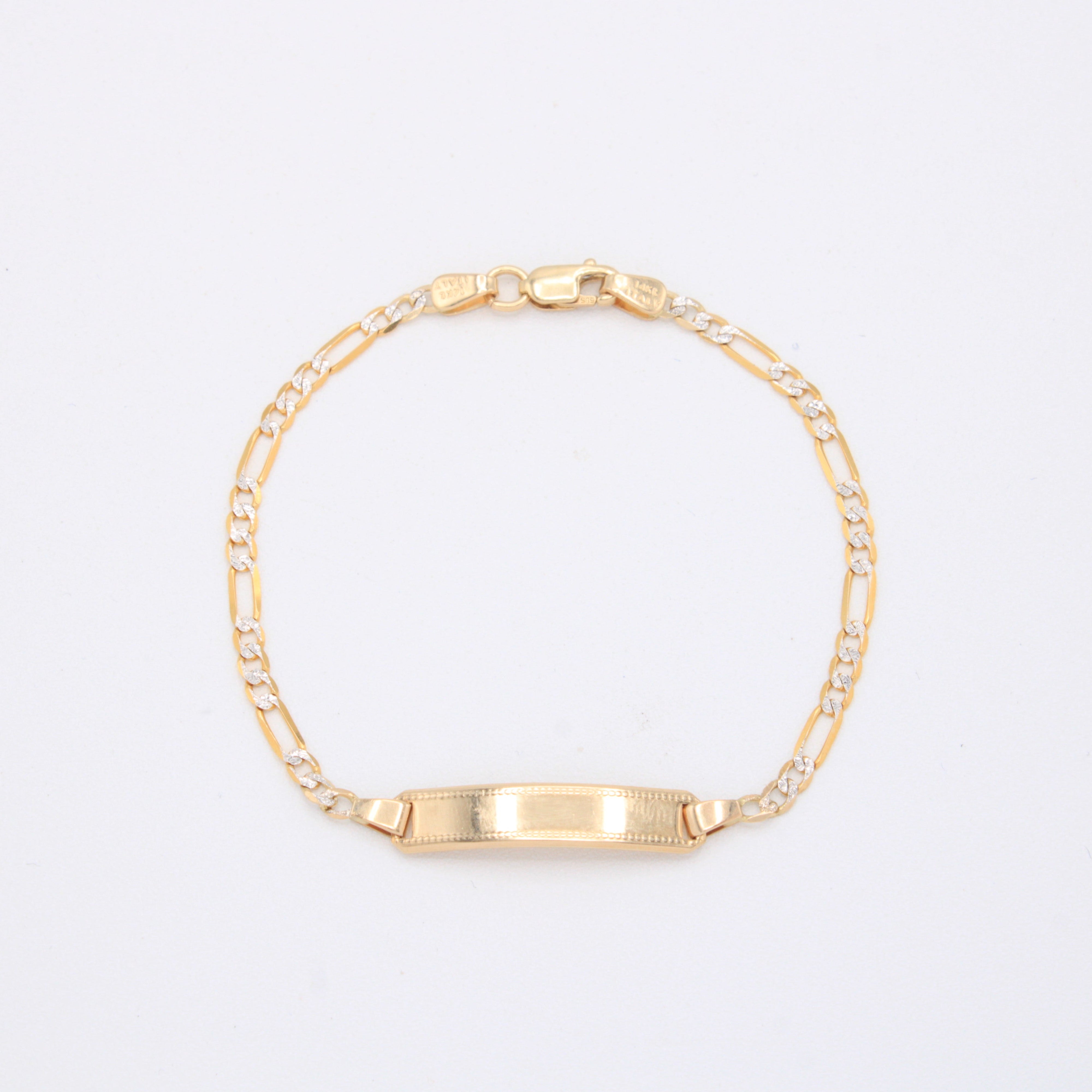 Esclava de Oro 14K para Niño Tejido 3x1 con Diamantado mod. 10928