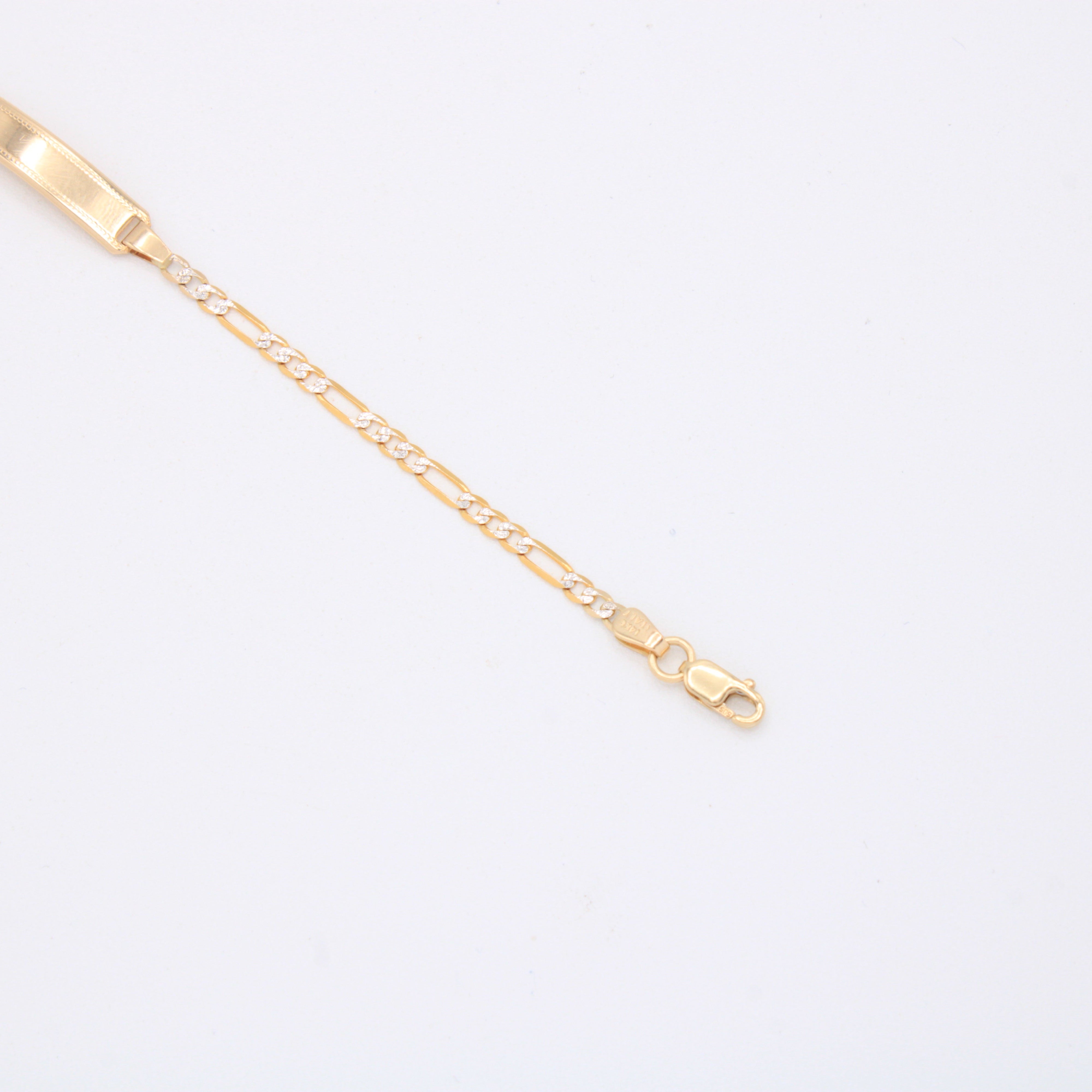 Esclava de Oro 14K para Niño Tejido 3x1 con Diamantado mod. 10928