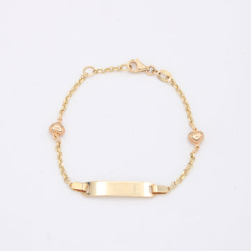 Esclava de Oro 14K para Niño Con Corazones mod. 10929
