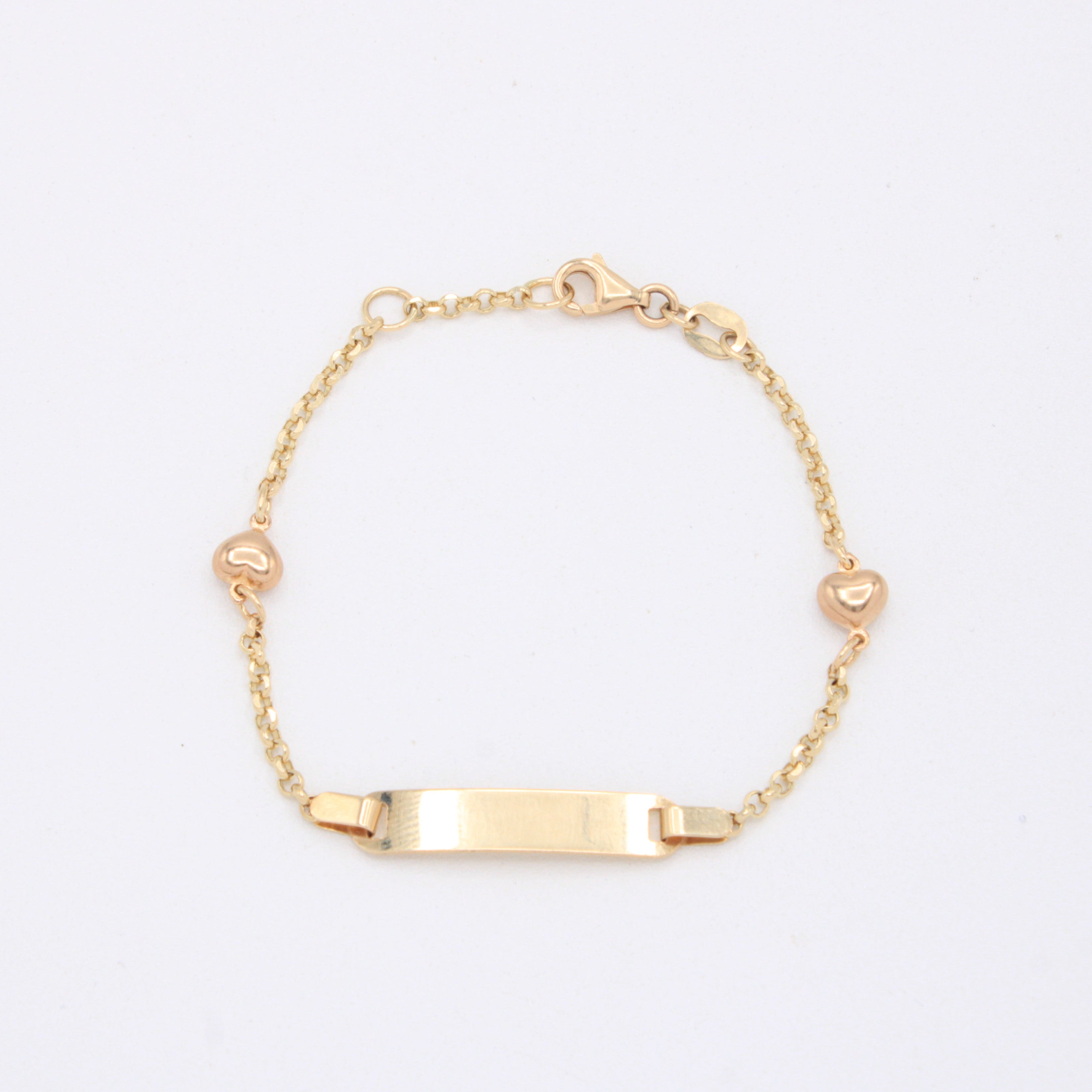 Esclava de Oro 14K para Niño Con Corazones mod. 10929