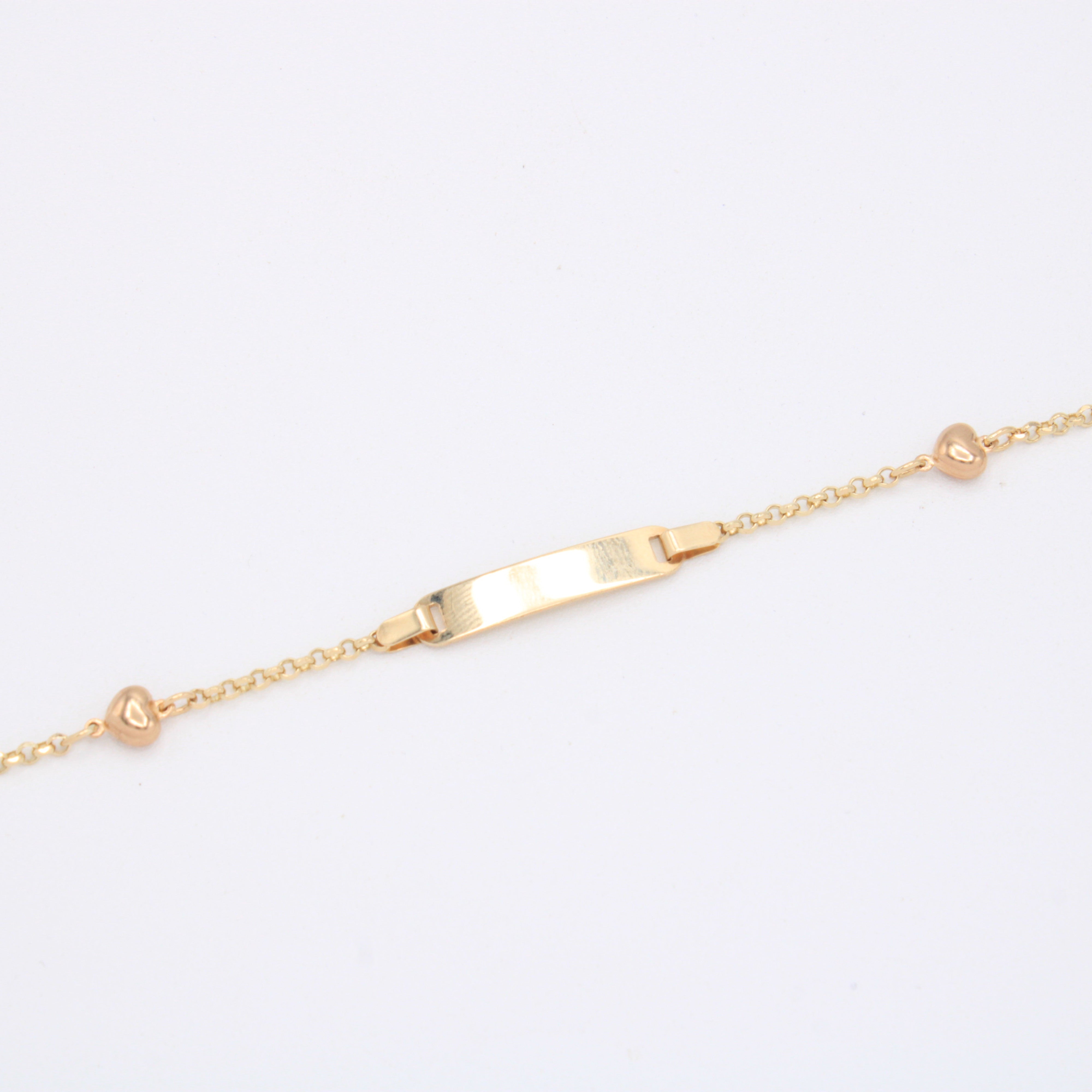 Esclava de Oro 14K para Niño Con Corazones mod. 10929