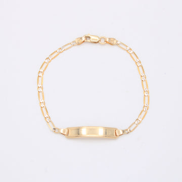 Esclava de Oro 14K para Niño Tejido Alternado con Diamantado mod. 10930