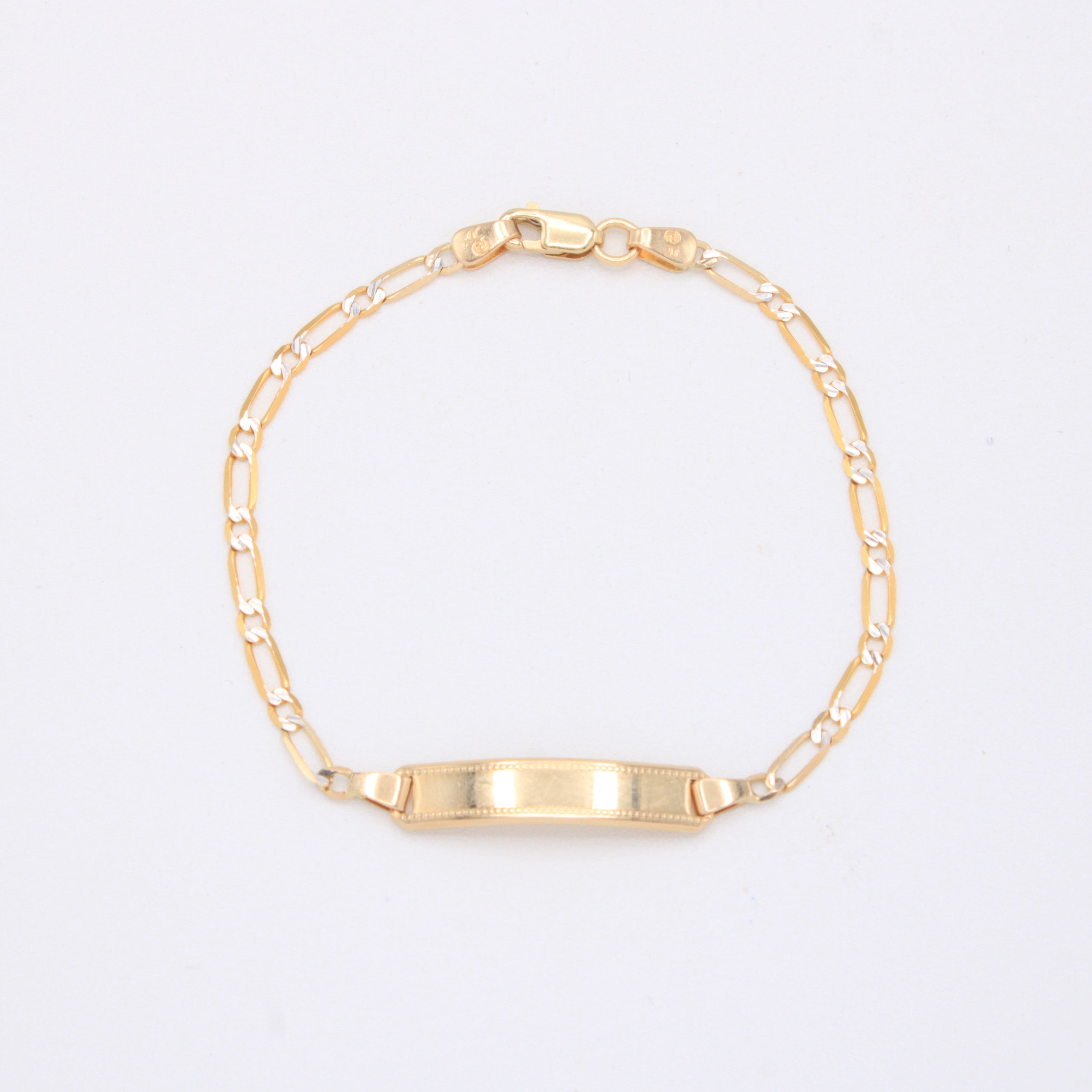 Esclava de Oro 14K para Niño Tejido Alternado con Diamantado mod. 10930