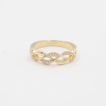Anillo de Oro 14k Diseño Trenzado con Incrustado de Zirconias mod. 9958