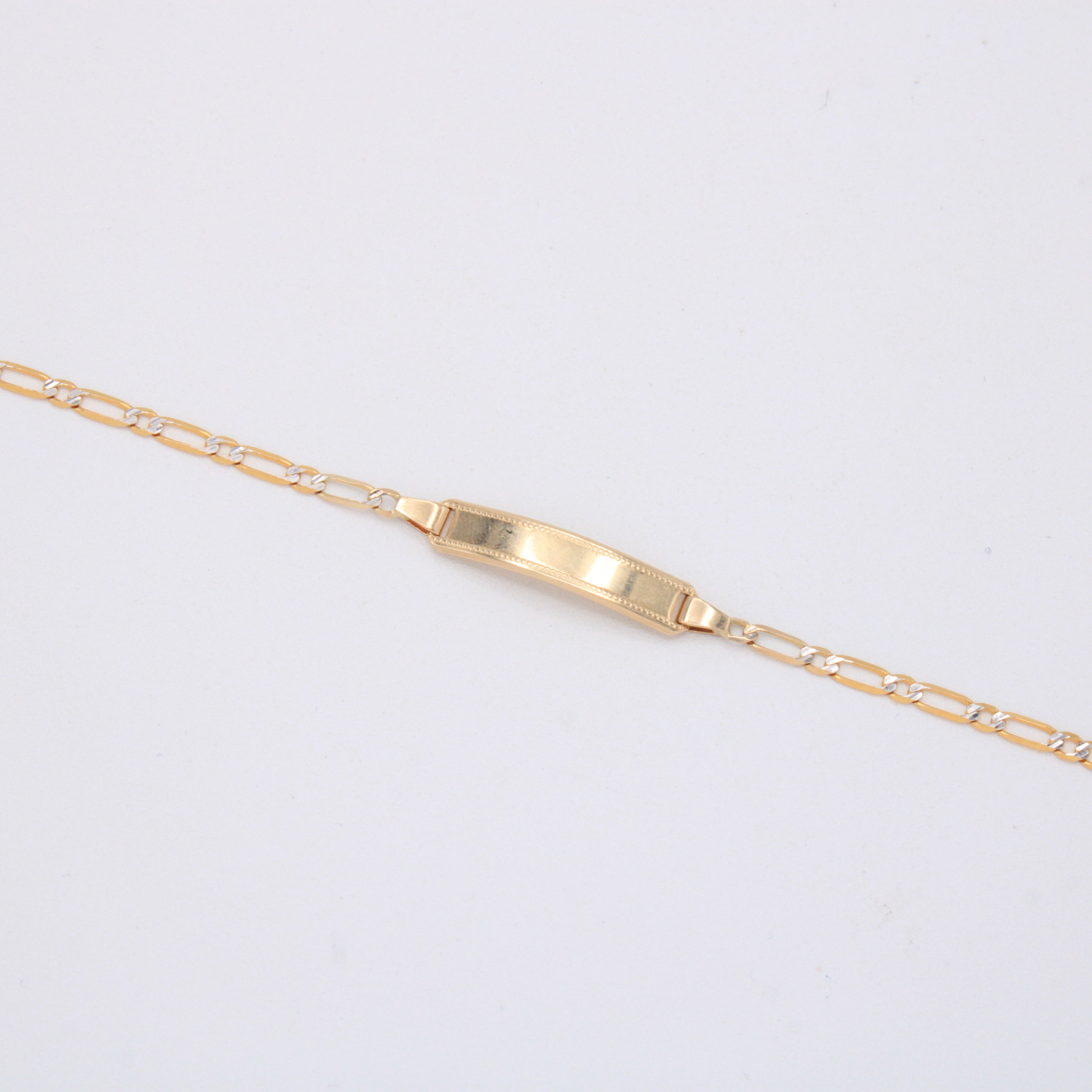 Esclava de Oro 14K para Niño Tejido Alternado con Diamantado mod. 10930