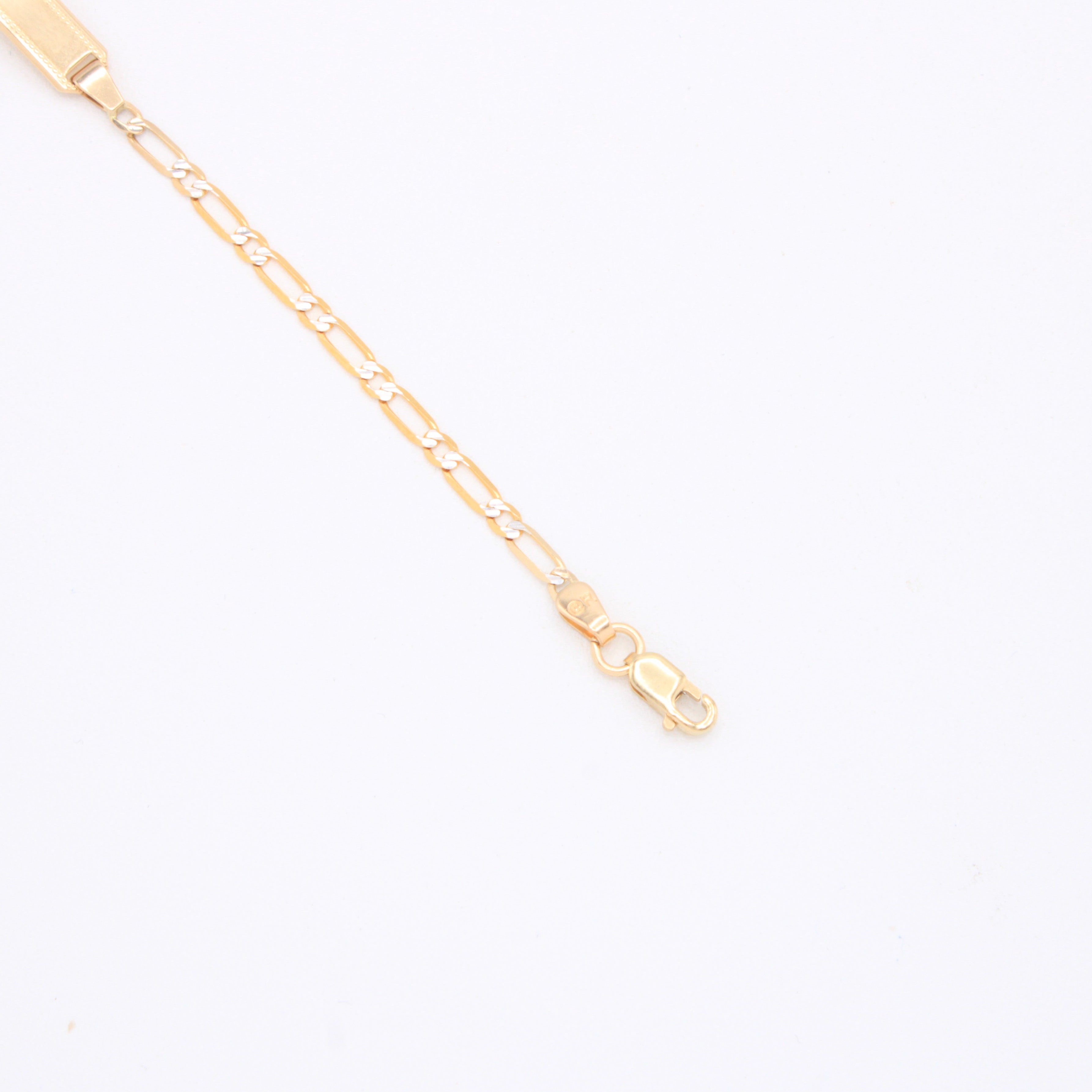 Esclava de Oro 14K para Niño Tejido Alternado con Diamantado mod. 10930