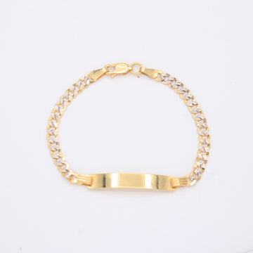 Esclava de Oro 14K para Niño Tejido Barbado Especial Diamantado mod. 10931