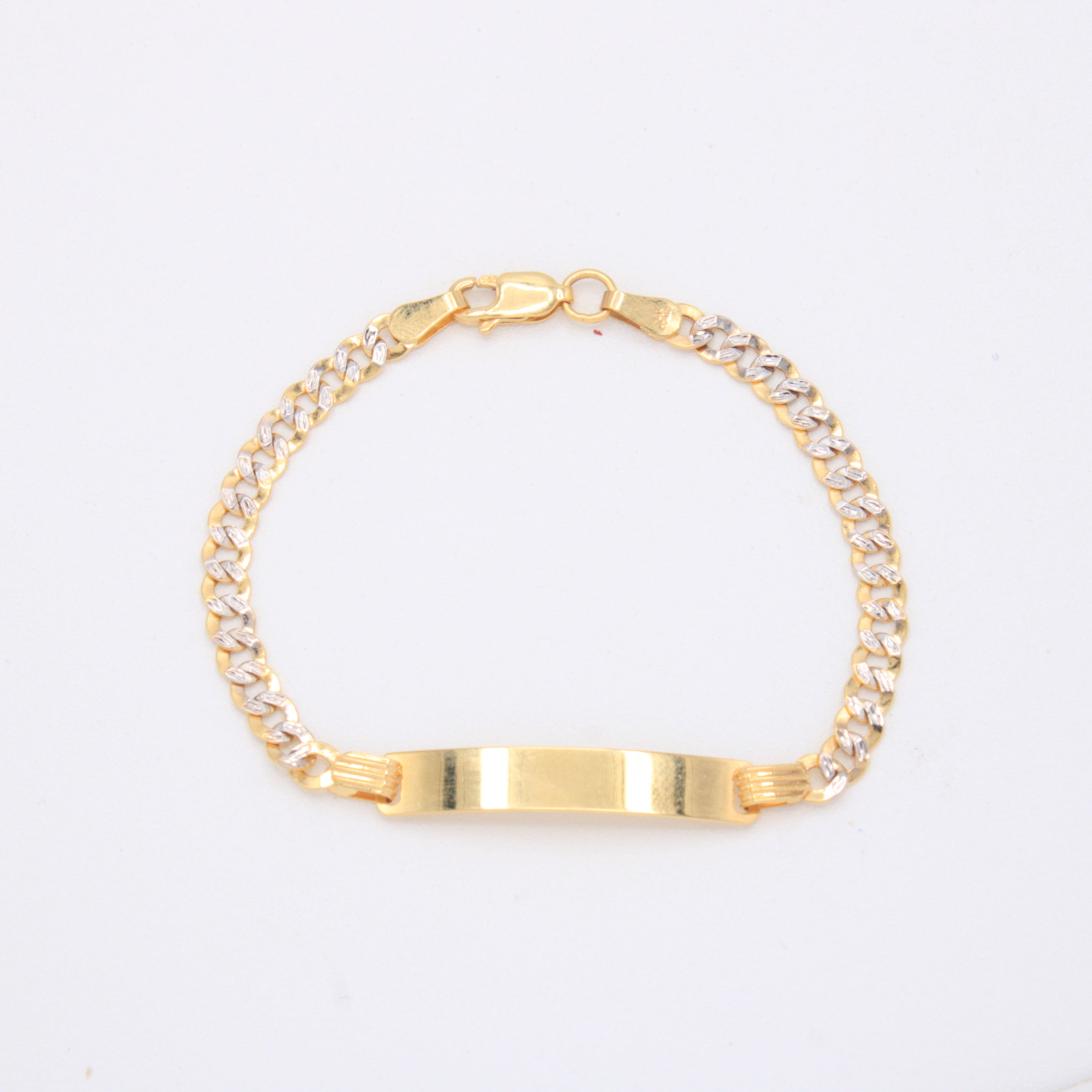 Esclava de Oro 14K para Niño Tejido Barbado Especial Diamantado mod. 10931