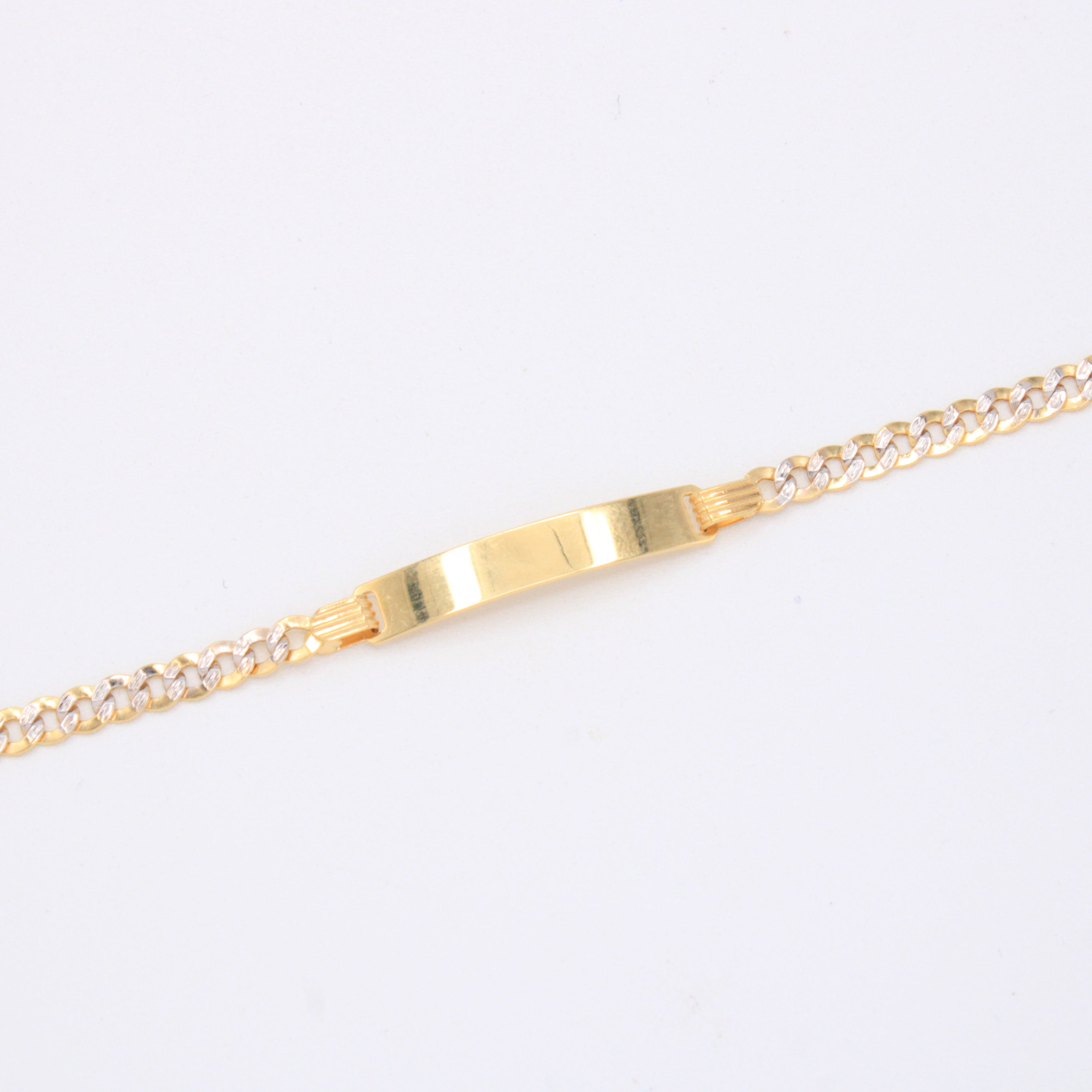 Esclava de Oro 14K para Niño Tejido Barbado Especial Diamantado mod. 10931