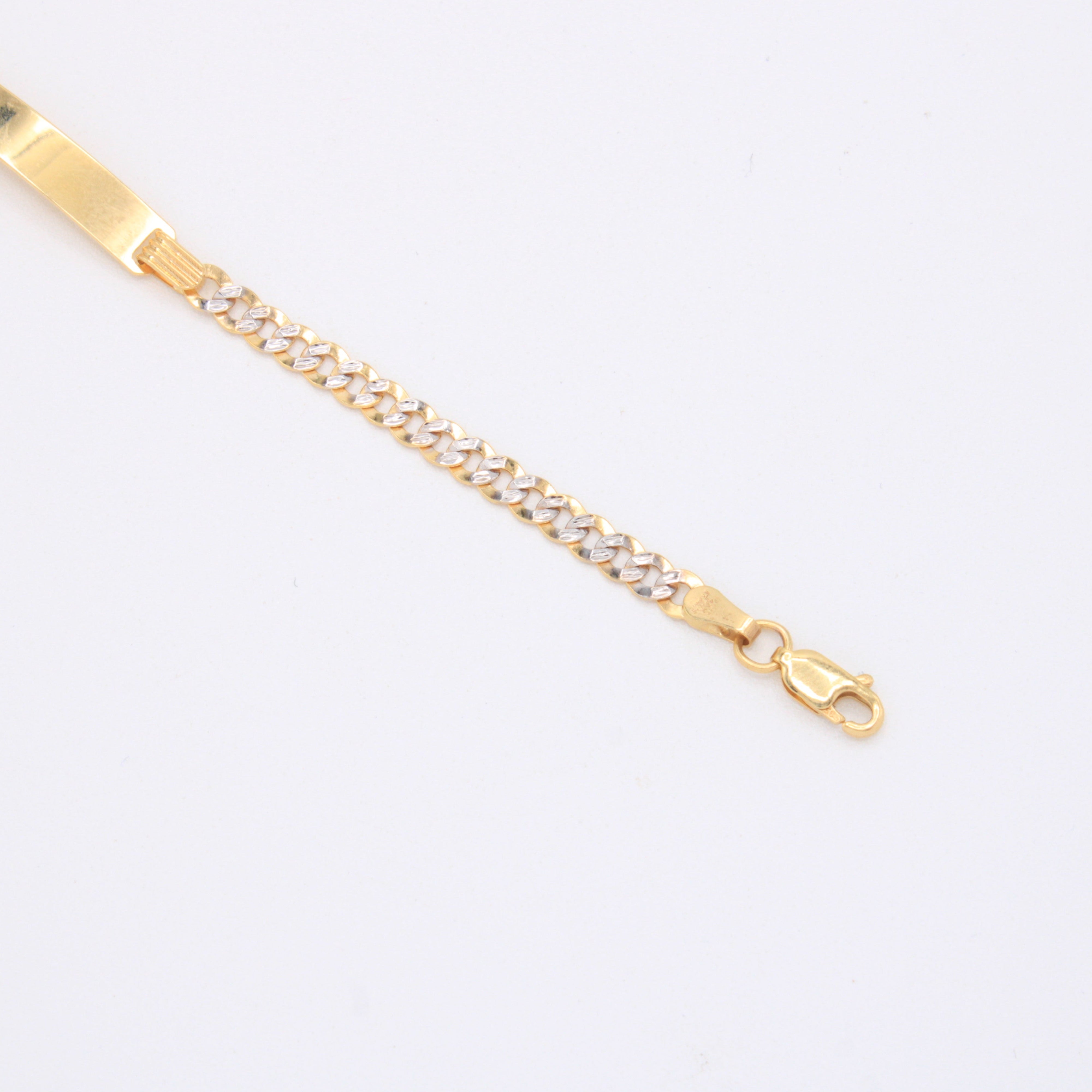 Esclava de Oro 14K para Niño Tejido Barbado Especial Diamantado mod. 10931