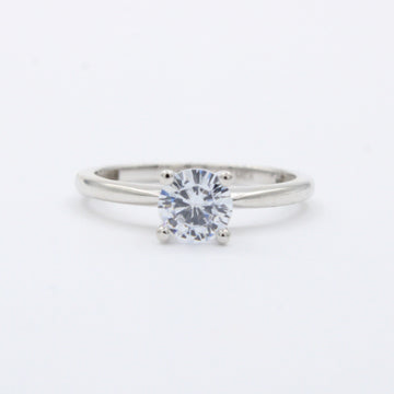 Anillo de Compromiso en Oro 14k Modelo Fino con Zirconia Brillante mod. 10398