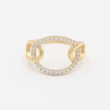 Anillo de Oro 14k Diseño Especial Triple Aro con Incrustado de Zirconias mod. 9967
