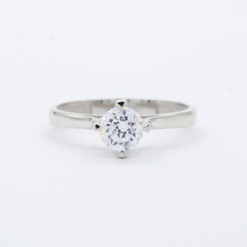 Anillo de Compromiso en Oro 14k Diseño con Zirconia Montada en Uñas Largas mod. 10406