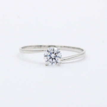 Anillo de Compromiso en Oro 14k Diseño Delgado y Fino con Zirconia Brillante mod. 10407