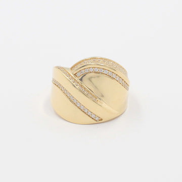 Anillo de Oro 14k Envoltura Cruzada con Incrustado de Zirconias  mod. 9986
