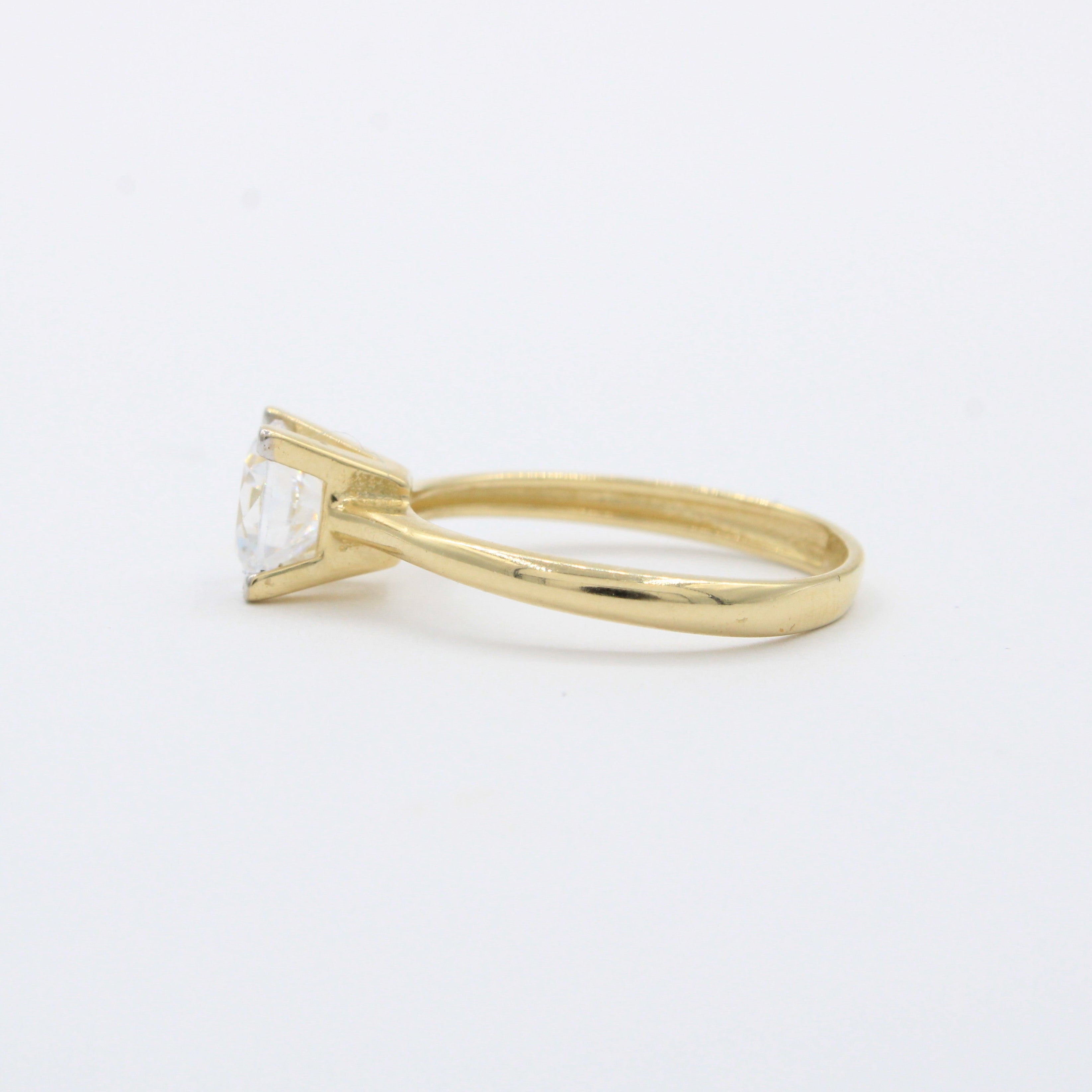 Anillo de Compromiso en Oro 14k Diseño Especial con Zirconia mod. 10413