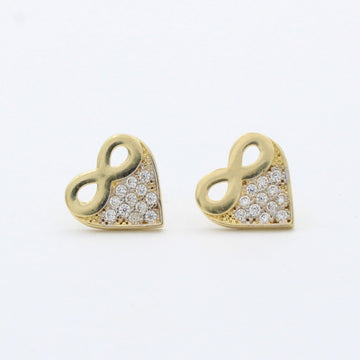 Arete de Oro 14k Corazón Infinito con Incrustación de Zirconias Finas mod. 10427