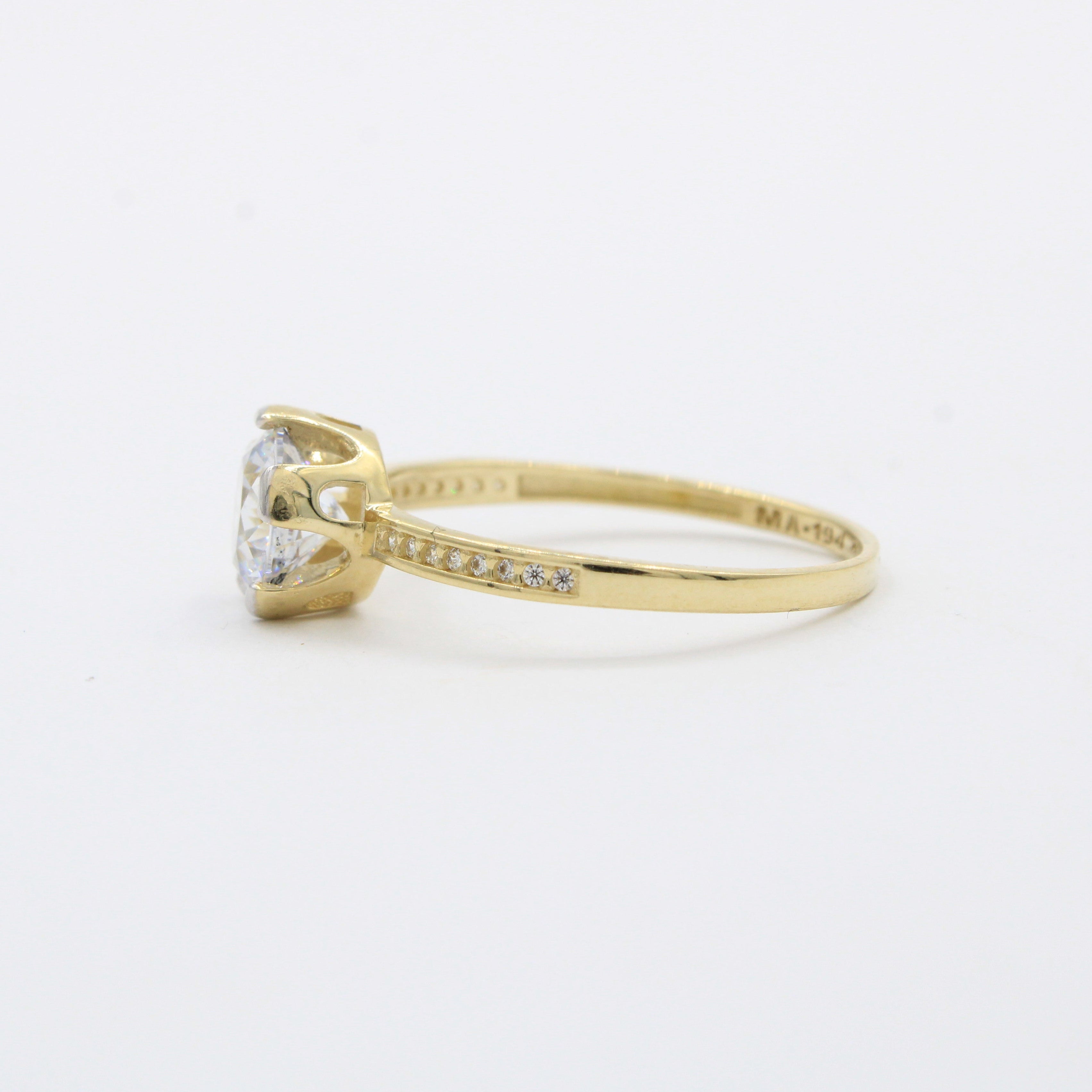 Anillo de Compromiso en Oro 14k Incrustado con Zirconia de Corte Fino mod. 10420