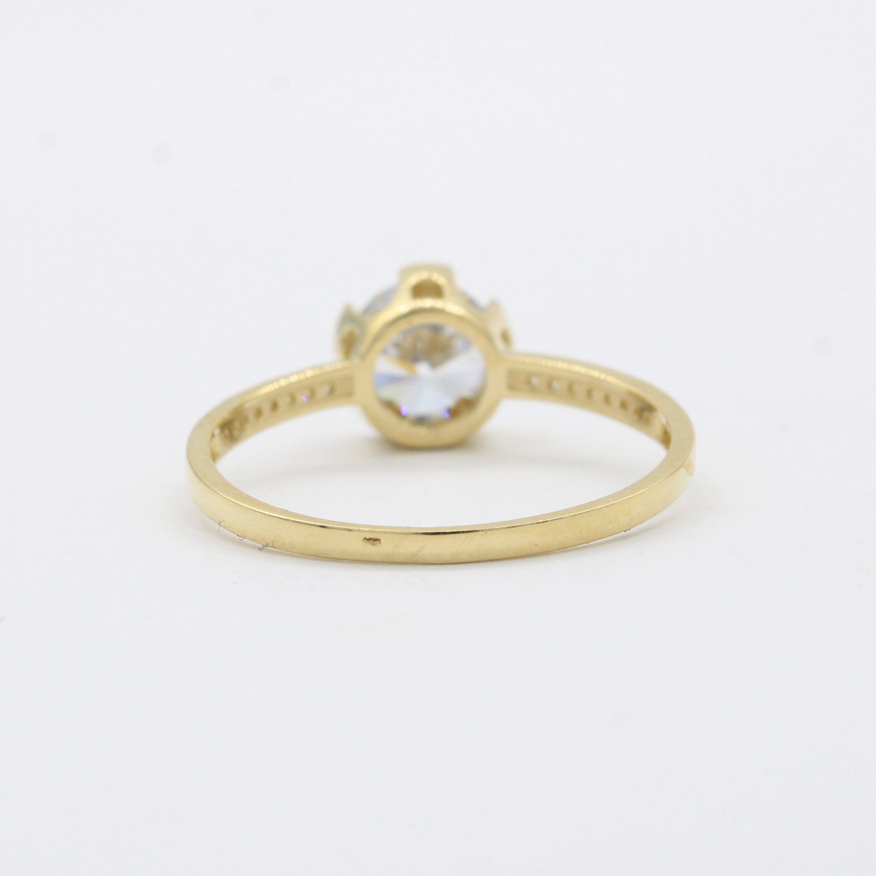 Anillo de Compromiso en Oro 14k Incrustado con Zirconia de Corte Fino mod. 10420