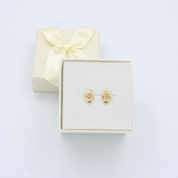 Broquel de Oro 10k Diseño de Búho con ZIrconia Brillante mod. 10438