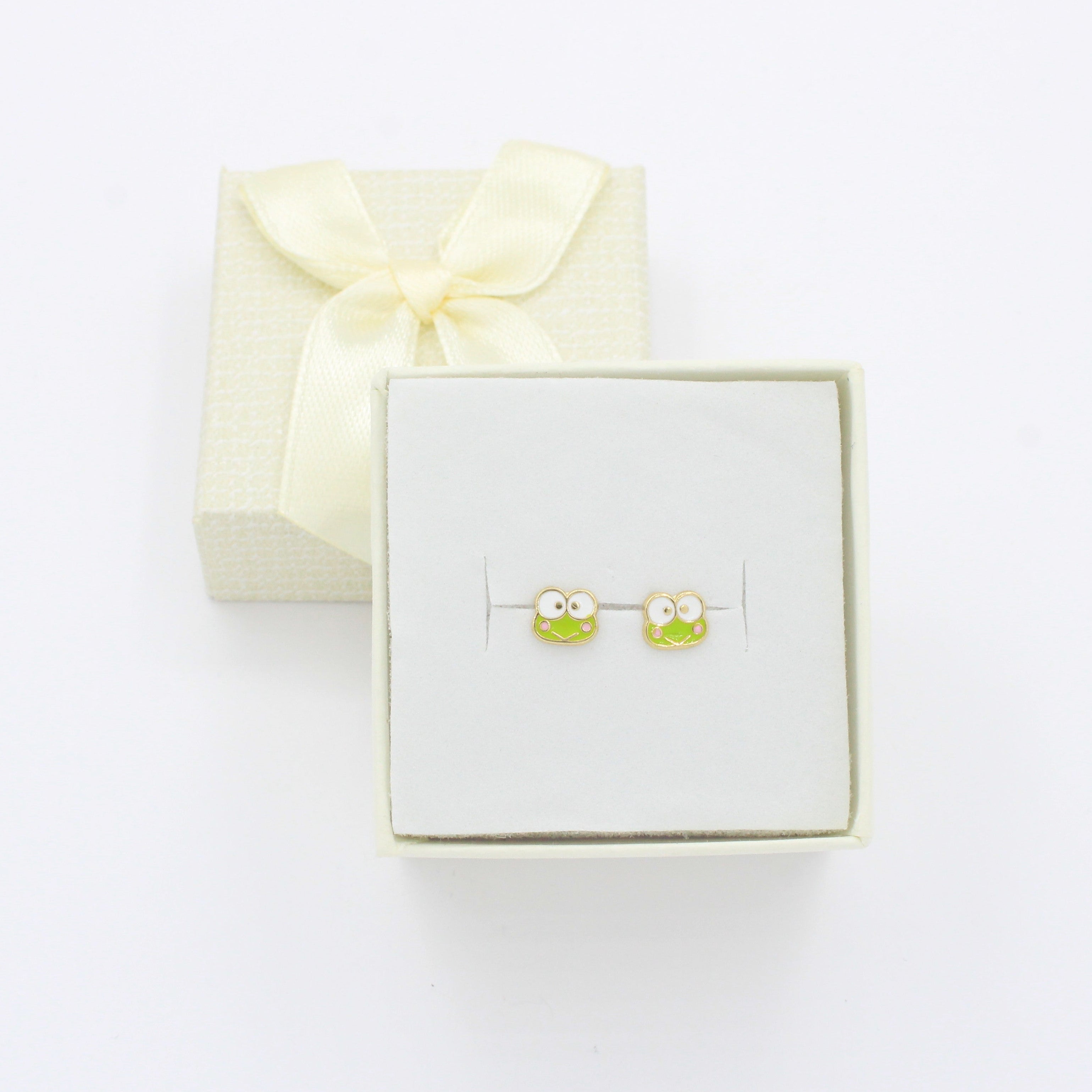 Broquel de Oro 10k Diseño de Ranita mod. 10449