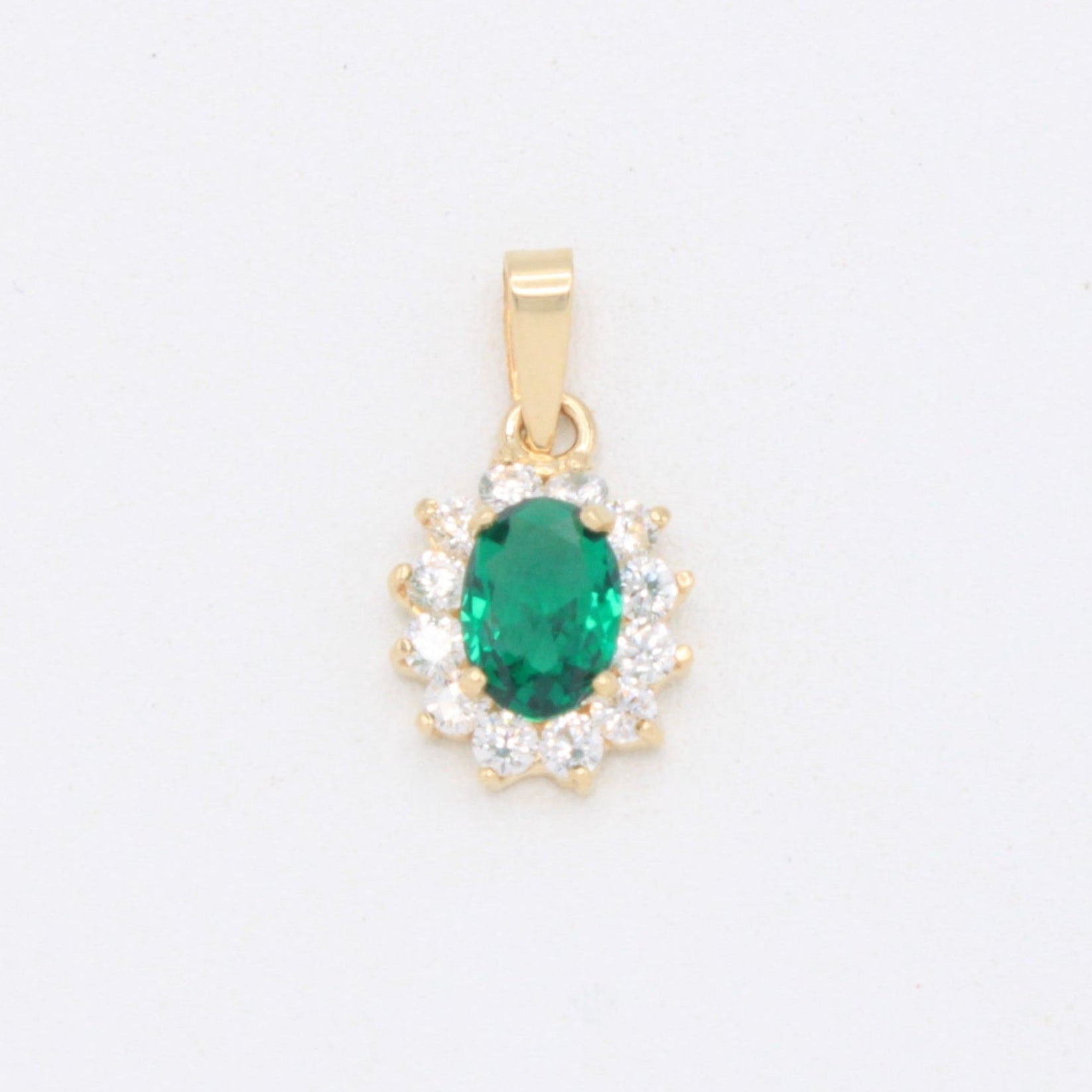 Dije de Oro 14k Elegante con Zirconia Verde mod. 10933