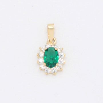 Dije de Oro 14k Elegante con Zirconia Verde mod. 10933