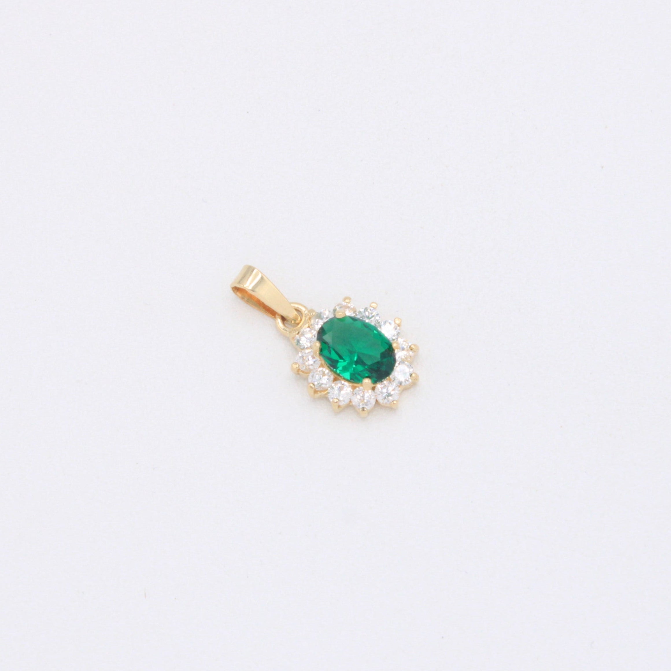 Dije de Oro 14k Elegante con Zirconia Verde mod. 10933