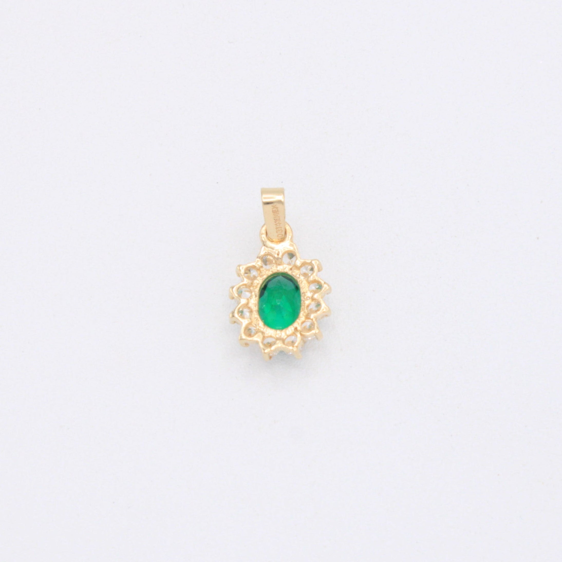 Dije de Oro 14k Elegante con Zirconia Verde mod. 10933