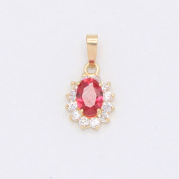 Dije de Oro 14k Elegante con Zirconia Rosa mod. 10934