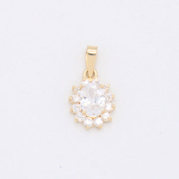 Dije de Oro 14k  Elegante con Incrustación de Zirconias mod. 10935