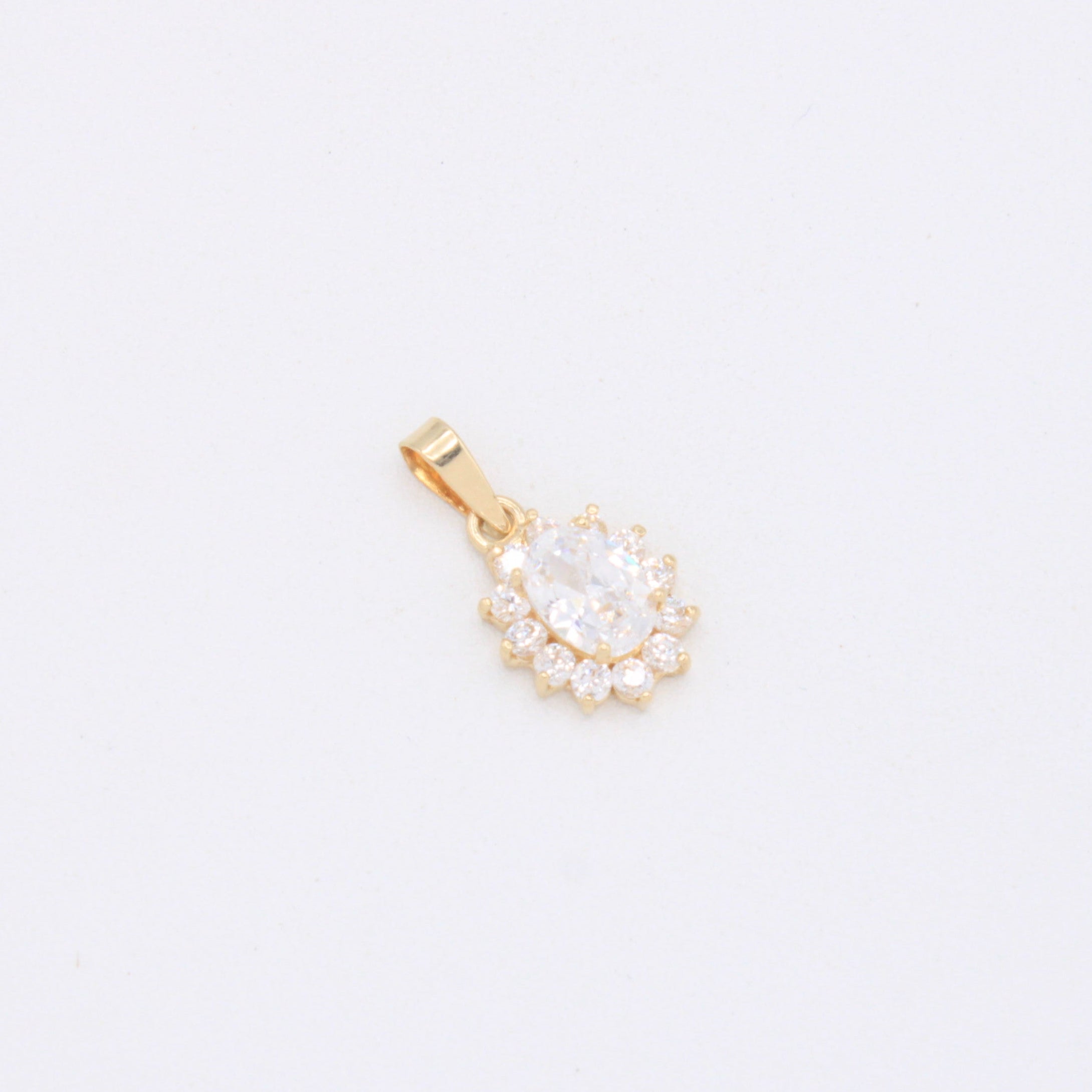 Dije de Oro 14k  Elegante con Incrustación de Zirconias mod. 10935