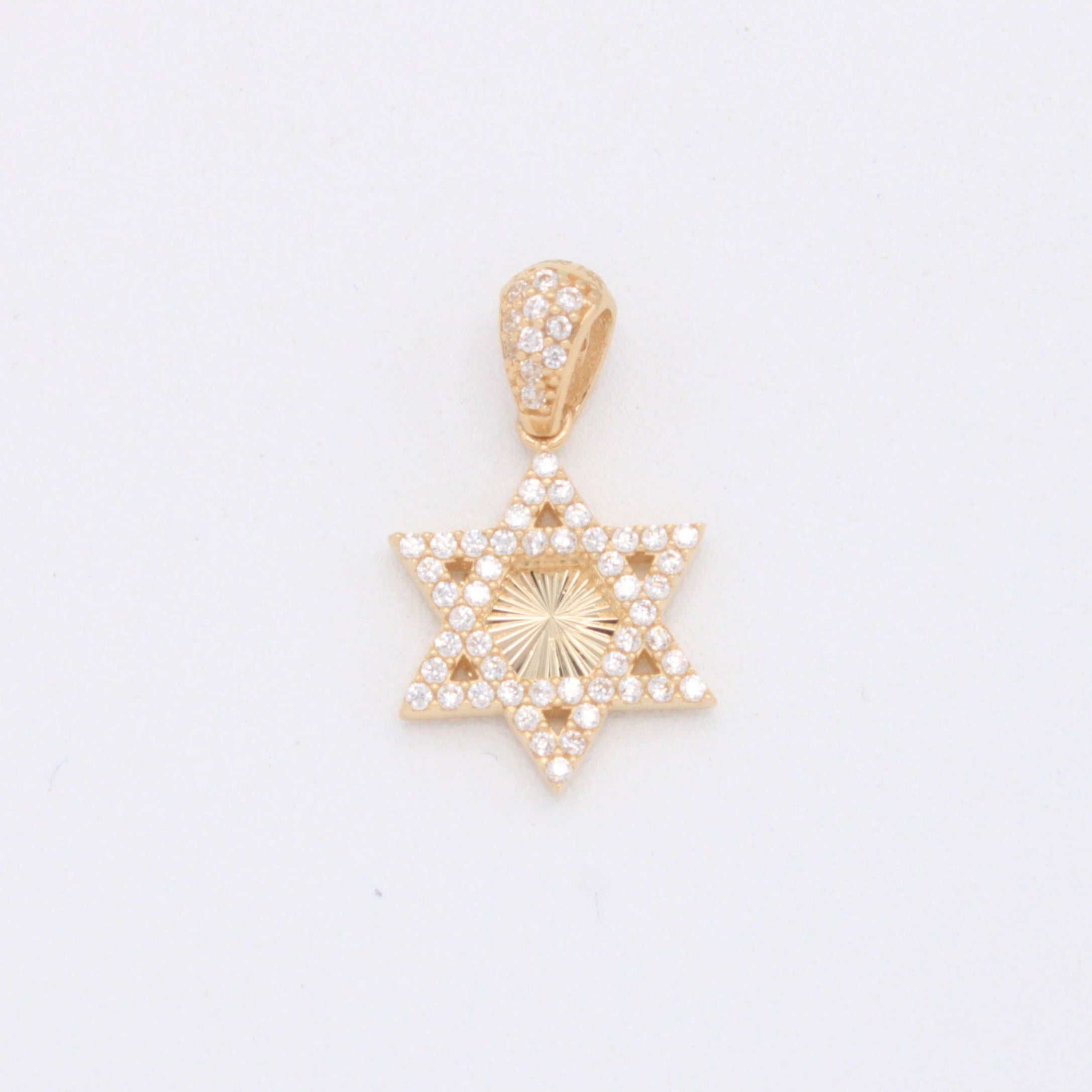 Dije de Oro 14k Estrella de David Especial con Zirconias mod. 10939