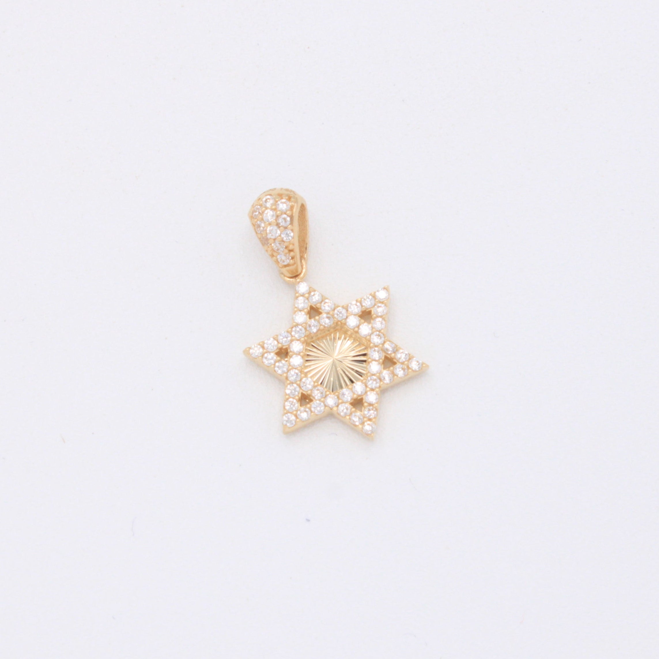 Dije de Oro 14k Estrella de David Especial con Zirconias mod. 10939