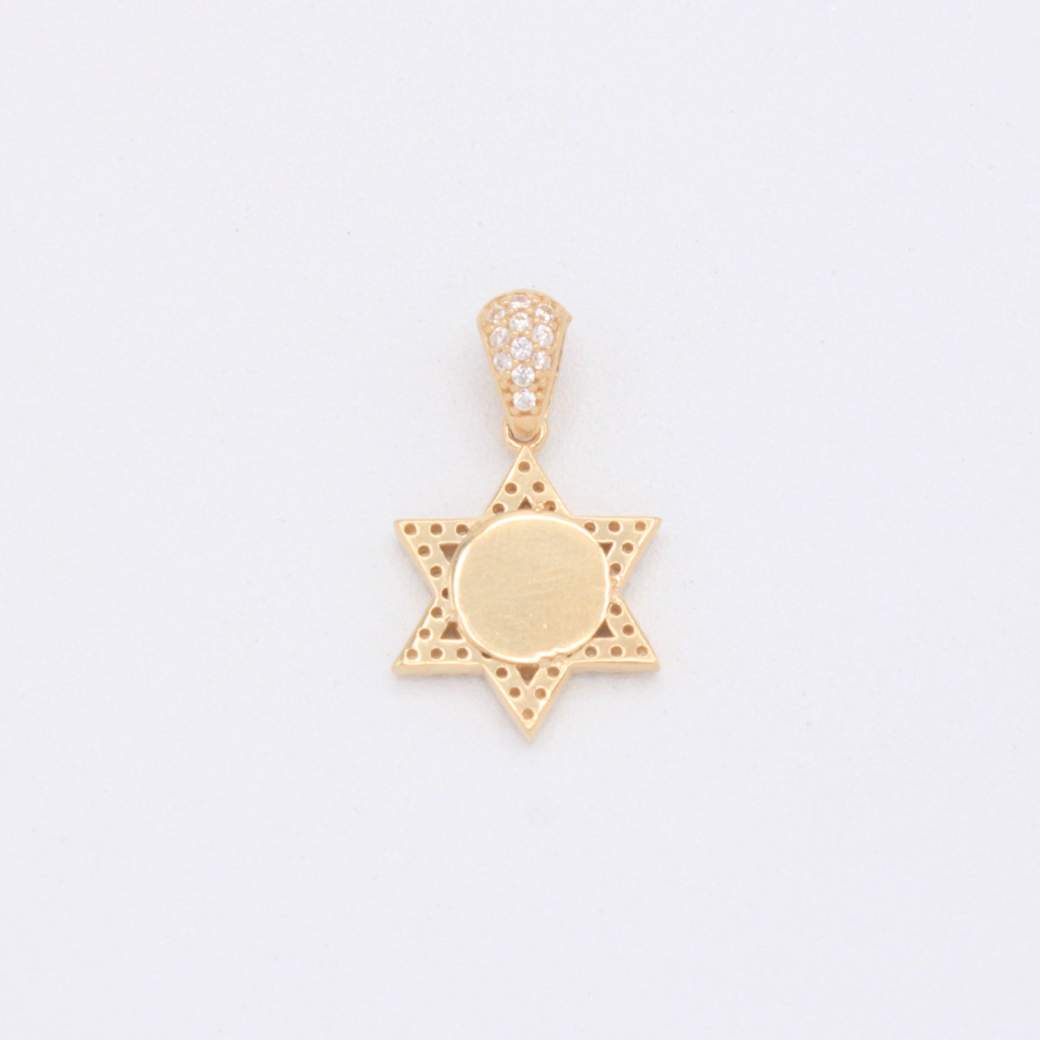Dije de Oro 14k Estrella de David Especial con Zirconias mod. 10939